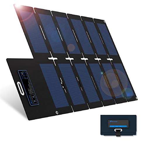 Nicesolar Faltbar 30W Solarpanel Solarmodul Tragbar Solar Ladegerät USB-A&C PD 18W für Handy Tablet Powerbank, 14,4V DC Ausgang für 12V Autos Motorräder Yachten Wohnmobile Batterie Off Grid Ladegerät