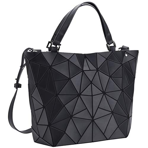 Atarni Handtasche Damen Umhängetasche Schwarz Tasche - Geometrische Taschen 2 in 1 Damentasche mit Reißverschluss Shopper Gross Schultertaschen Elegant Crossbody Bag Frauen Handtaschen