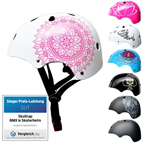 Skullcap Fahrradhelm Kinder Jungen Mädchen 52-58 | BMX Helm Kinder Fahrradhelm Kinderhelm 2 Jahre + Skaterhelm