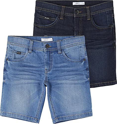 Jeansshorts NKMRYAN Doppelpack für Jungen, Bundweite Regular, Größe 152, 164