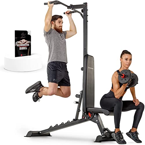 Sportstech Hantelbank im Kombi-Paket | klappbare Multistation inkl. bench, pullup & dip | 8in1 multifunktionale Kraftstation für Zuhause | hochwertiges EVA-Polstermaterial |BRT600 robuste Qualität