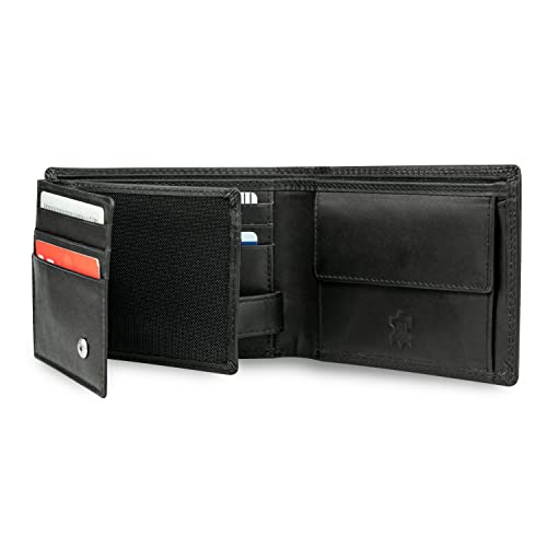 MOKIES Herren Geldbörse G1608 - aus echtem Leder - RFID und NFC-Schutz