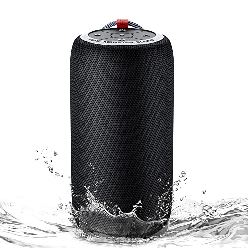 Monster Bluetooth Lautsprecher, Tragbarer Musikbox Bluetooth 360°Stereo mit Super Bass, 24h Akku Bluetooth Speaker für Hause, IPX5 Wasserdichter für Zuhause, Draußen, Garten