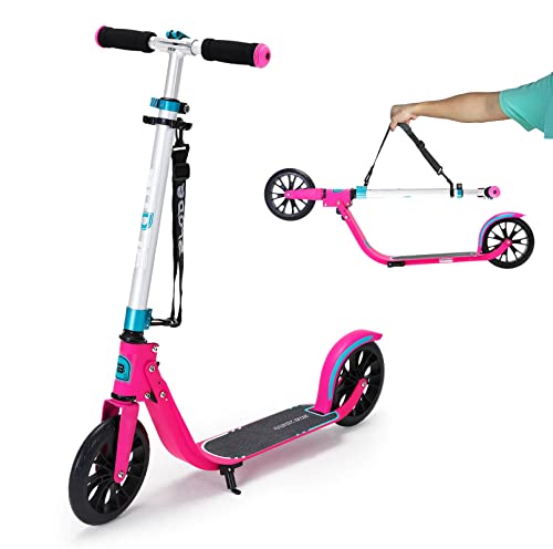 Tretroller für Erwachsene, City Scooter, klappbar, höhenverstellbarer Lenker, Cityroller, Jugendliche, Kinder, bis 100 kg mit Hinterradbremse