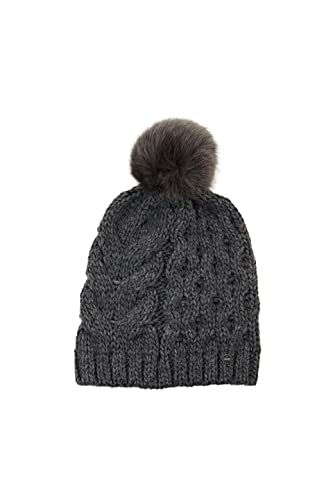 ESPRIT Zopfstrick-Beanie mit Bommel aus Webfell