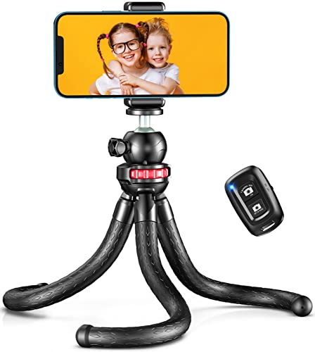 Mohard Handy Stativ, Flexibel Verstellbarer Kamera Stativ mit Fernbedienung und Universalclip für Selfies/Vlogging/Fotografie, Lightweight Tragbar Handystativhalter für Smartphone, Action Kamera