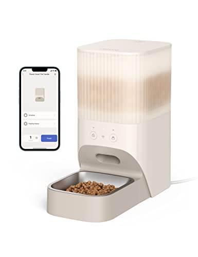 Nooie Futterautomat, Automatisierte Katzenfutterautomat, 2,4 GHz WLAN, 3,8 Liter Trockenfutter Dispenser, Customizable Feeding Schedule, Portion Control, Low Food Detection, Real-Time Alerts