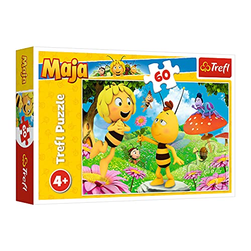 Trefl, Puzzle, Eine Blume für Maja, Maya the Bee, 60 Teile, für Kinder ab 4 Jahren