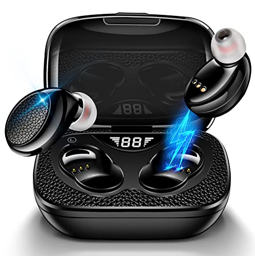 Bluetooth Kopfhörer,Bluetooth 5.0 Kopfhörer In Ear Wireless Noise Cancelling Earbuds mit Smart LED Digitalanzeige 600mAh Ladekoffer für iOS Android