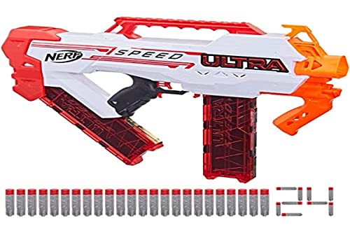 Nerf Ultra Speed vollmotorisierter Blaster, 24 Nerf AccuStrike Ultra Darts, nur mit Nerf Ultra Darts kompatibel