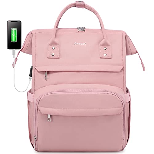 LOVEVOOK Rucksack Damen Laptop Rucksack 15,6 zoll, groß rucksack damen arbeit laptoptasche Schulrucksack rucksäcke für Reisen Lehrer Uni, Rosa