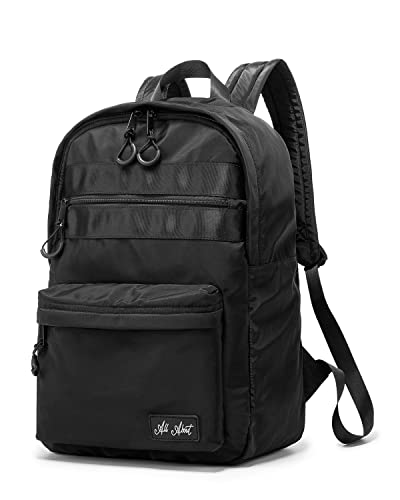 All About Laptop-Rucksack Männer Frauen für die Arbeit Business für Schuljungen Teenager mit Laptop-Fach (15,6 Zoll Schwarz)