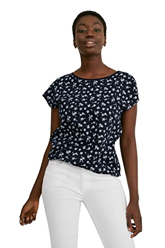 C&A Damen Blumenmuster T-Shirt Rundhalsausschnitt   / Größe: XS - XL