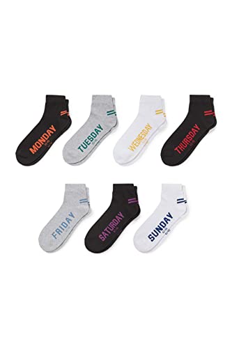 C&A Herren Knöchelsocken Mit Slogan / Mit Aufschrift 7er Pack|Multipack  / Größe: 39/42, 43/46