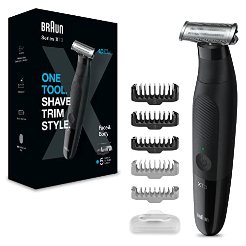 Braun Series X Barttrimmer, Rasierer & Elektrorasierer für Herren, langlebige Klinge für jedes Styling, Bodygrooming-Set, 3-Tage-Bart, Haare, Schnurrbart, Intimbereich, Brust, Achseln, XT3200