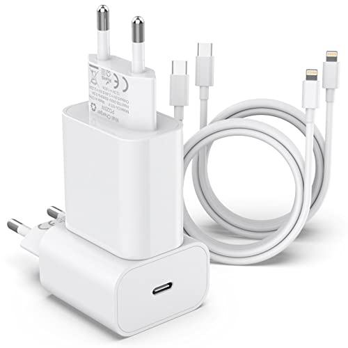 [MFi Certified] 4er-Pack Schnellladegerät für 20W USB C Ladegerät mit iPhone Ladekabel 2M, Netzstecker, iPhone Netzteil, schnellladekabel für iPhone 14 Pro Max 13 12 11 XS Max XR X 8P iPad-Weiß