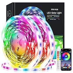 LED Strip 30M,LED Leuchten für Schlafzimmer, APP-Steuerung, Musiksynchronisation, Farbwechsel, ultralange RGB 5050 LED Streifen mit 44 Tasten, IR-Fernbedienung für Weihnachtsdekoration (2x15M)