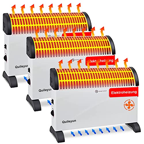 [Rabattpaket_3 Stücke] Elektroheizung Energiesparend 2000W sofort lieferbar mit Thermostat Heizgerät mobiler Konvektor Heizung energiesparend,konvektor heizung elektrisch,Heizlüfter Energiesparend