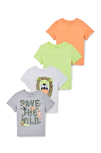 C&A Kinder Jungen T-Shirt Motivprint|Unifarben 4er Pack|Multipack     / Größe: 92 - 140