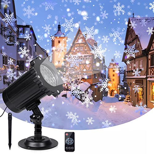 VOTUKU LED Projektionslampe für Weihnachten, Wasserdicht IP65 Schneefall Projektor Lichter mit Fernbedienung für Innen und Außen Dekoration Hochzeit Party Weihnacht