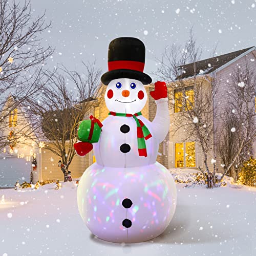 Aufblasbarer Schneemann Weihnachtsdekorationen für Den Außenbereich 6 Fuß zum Aufblasen Winterdekorationen Innen- Und Außenbereich mit Bunten Integrierten LED- Leuchten