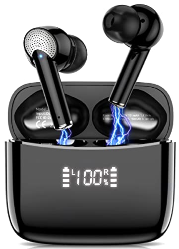 Bluetooth 5.3 Kopfhörer, LED-Anzeige, 13mm Audiotreiber, Kopfhörer Kabellos In Ear mit HiFi Stereo Sound, Anrufe mit ENC Rauschunterdrückung, Ohrhörer Bluetooth, IPX7 Wasserdicht, 40 Std Spielzeit