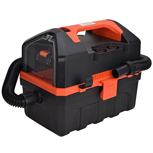 LIGO Schnurloser Nass- und Trockensauger, 3 in 1 Design Werkstattsauger mit Gebläsefunktion - Inklusive 2Ah Akku, HEPA- und Schaumstoff-Filter und Ladegerät - MWW205-20V-10L