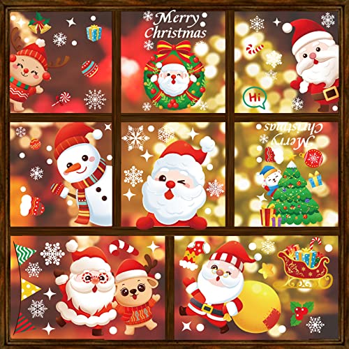 9 Blatt Weihnachtsfenster-Wandaufkleber doppelseitig PVC statisch Schneeflocke
