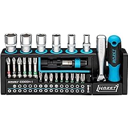 HAZET SmartHolder Werkzeug-Halter 2300SH-1 39-teiliges Bit-Set, Antrieb: Sechskant 6,3 1/4 Zoll, Vierkant 6,3 mm 1/4 Zoll praktischer Satz extrem handlich und kompakt