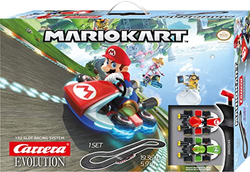 Carrera Evolution Mario Kart Rennbahn I Carrera Bahn 1:32 I Rennbahn 5.9m I 2 Spieler Autorennbahn