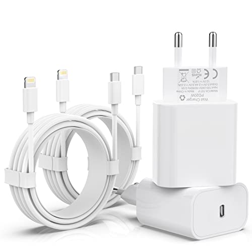 [Apple MFi Certified] 20W USB C Ladegerät,4 Pack iPhone Ladegerät und iPhone Ladekabel, USB C Netzteil PD 3.0 schnellladekabel iPhone auf Lightning Kabel 2M für iPhone 14 Pro Max 13 12 11 XS Max iPad