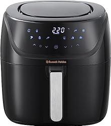 Russell Hobbs Heißluftfritteuse XXL 8l [Kochfunktionen|10 Programme] AirFryer (spülmaschinenfest, max. 220°C, Touchscreen, Fritteuse ohne Öl, Grillen, Backen, Braten, Dörren etc.) SatisFry 27170-56