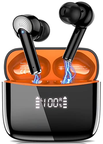Bluetooth 5.3 Kopfhörer mit LED Anzeige, In Ear Kopfhörer Kabellos mit 13mm Audiotreiber, 40 Std Spielzeit IPX7 Wasserdicht Earbuds, Ohrhörer Bluetooth Touch-Steuerung Einfaches Pairing Klare Anrufe