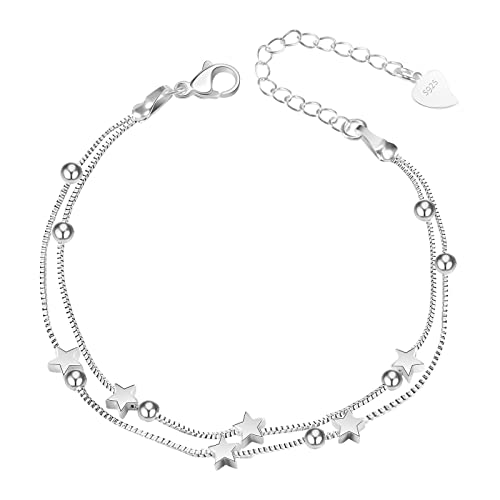 QianSiLi 2 in 1 Armband Damen Silber 925 - Geschenke für Frauen - Weihnachtsgeschenke für Frauen