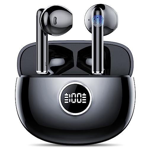 CASCHO Bluetooth Kopfhörer In Ear, Kopfhörer Kabellos Bluetooth 5.3, 37St Spielzeit, IPX7 Wasserdicht, Tiefer Bass, LED Anzeige, Kabellose Kopfhörer mit USB-C-Schnellladung, zum Reisen, Konferenzen