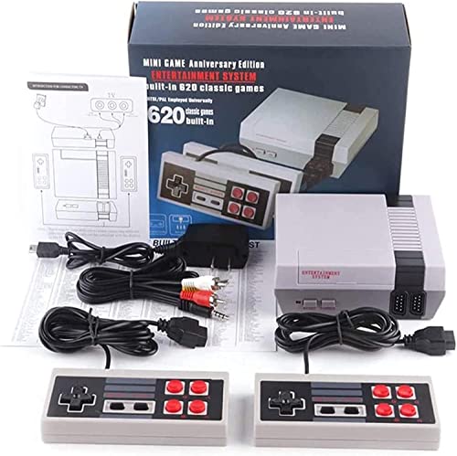 Retro Classic Console 620 Spiele Mini Konsole mit 620 Videospielen TV AV-Ausgang Vintage + 2 Fernbedienungen