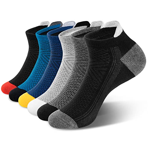 Amazon Brand – HIKARO Herrensocken, 6 Paar Gepolsterte Laufsocken Turnschuhsocken, Atmungsaktiv niedrig Geschnittene Sportsocken aus Baumwolle für Herren Damen / Größe: 43 - 46